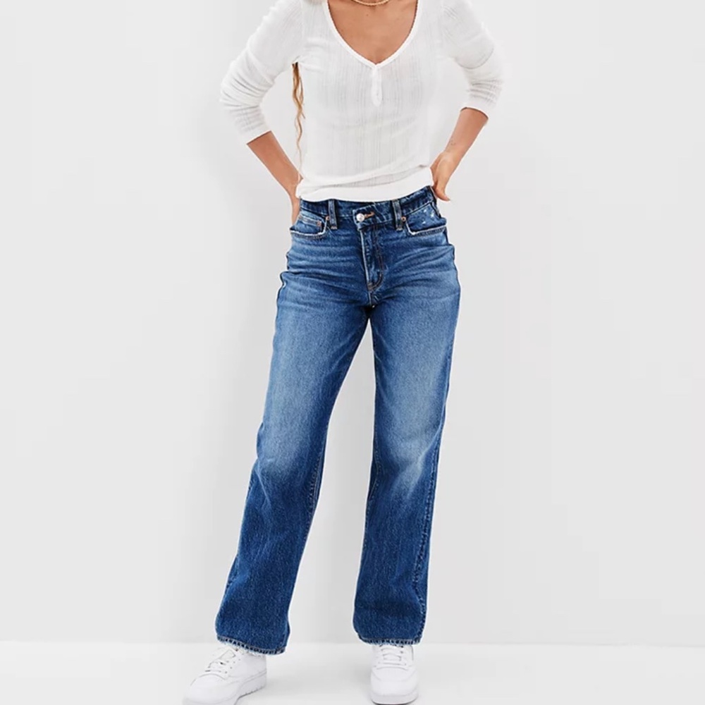 NWT New American Eagle Curvy 90’s Straight Leg Jeans